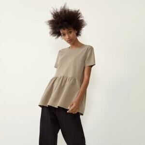Zara Taupe Peplum Top
